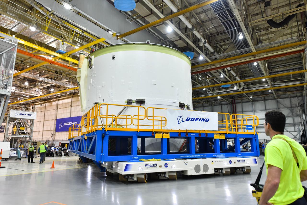 Technicians at NASA’s Michoud Assembly Facility in New Orleans moved the engine section for NASA’s Space Launch System (SLS) rocket to another part of the facility on Sept. 3 to prepare it for joining to the rest of the rocket’s core stage. The engine section, which comprises the lowest portion of the 212-foot-tall stage, is the last major component to be horizontally integrated to the core stage. Michoud crews completed assembly on the flight hardware that will be used for Artemis I, the first lunar mission of SLS and NASA’s Orion spacecraft, on Aug. 29. NASA and Boeing engineers removed the scaffolding surrounding the hardware to use a special tool to properly position the engine section for its attachment to the rest of the stage. The core stage’s two liquid propellant tanks and four RS-25 engines will produce more than 2 million pounds of thrust to send the SLS rocket and Orion on the Artemis lunar missions. The engine section houses the four RS-25 engines and includes vital systems for mounting, controlling and delivering fuel form the propellant tanks to the rocket’s engines.  Offering more payload mass, volume capability and energy to speed missions through space, the SLS rocket, along with NASA’s Gateway in lunar orbit and Orion, is part of NASA’s backbone for deep space exploration and the Artemis lunar program. No other rocket is capable of carrying astronauts in Orion around the Moon in a single mission.